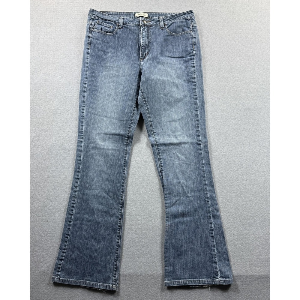Riders Jeans Womens 16‎ Blue Medium Wash Bootcut Stretch Denim Regular Fit 34x31